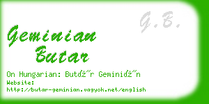 geminian butar business card